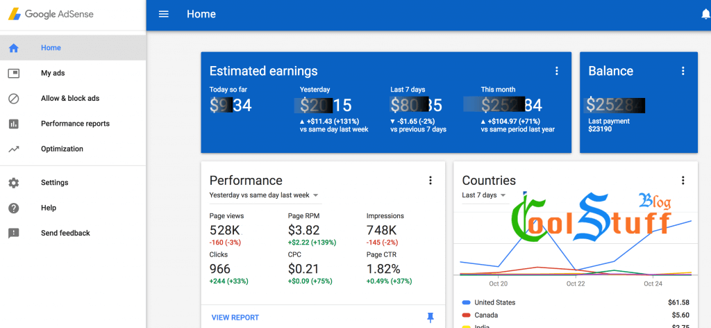 new-adsense-layout-with-performance-report