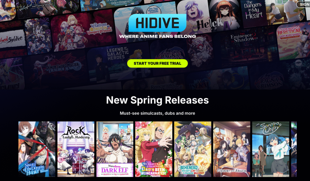 HiDive Streaming Platform Dashboard Screenshot 2025